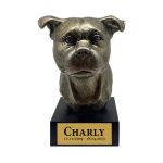 Bronze Hund Statue 15"Staffordshire Bullterrier"